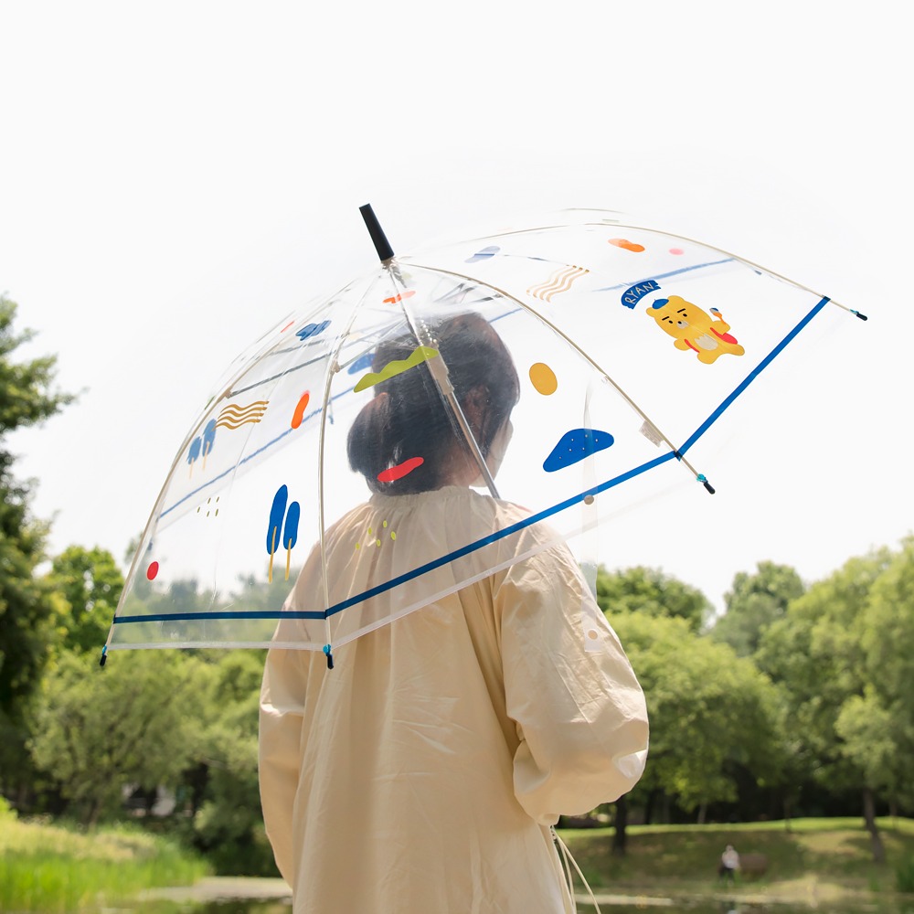 카카오프렌즈 에이프릴샤워 투명 자동 장우산